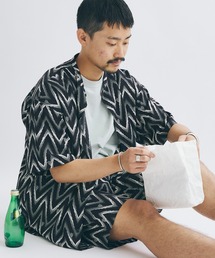 JOURNAL STANDARD | 【シャツ+ショーツ+巾着袋の3点セット】ホームウェア SUMMER セットアップ/部屋着/ワンマイル/オーバーサイズ/バンドカラー半袖シャツ/バギーショーツ/[10色展開/総柄/ウォールペイント/無地][ユニセックス対応](シャツ/ブラウス)