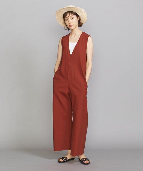 BEAUTY&YOUTH UNITED ARROWS（ビューティーアンドユースユナイテッドアローズ）の「BY コットンディープVネックオールインワン（つなぎ/オールインワン・レディース・ブラック/オレンジ系その他・SMALL/MEDIUM）」の10枚目の写真