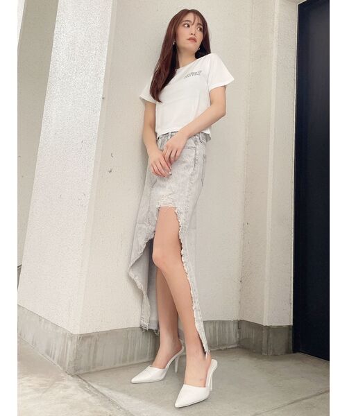 GYDA（ジェイダ）の「SAUCYショートTシャツ（Tシャツ/カットソー・レディース・ブラック/ベージュ/ブラウン/オフホワイト・FREE）」の6枚目の写真