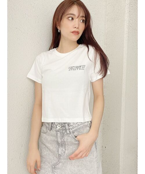 GYDA（ジェイダ）の「SAUCYショートTシャツ（Tシャツ/カットソー・レディース・ブラック/ベージュ/ブラウン/オフホワイト・FREE）」の11枚目の写真