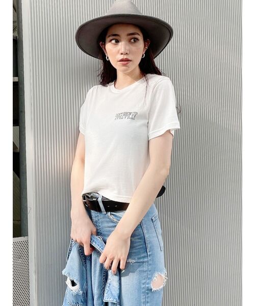 GYDA（ジェイダ）の「SAUCYショートTシャツ（Tシャツ/カットソー・レディース・ブラック/ベージュ/ブラウン/オフホワイト・FREE）」の20枚目の写真