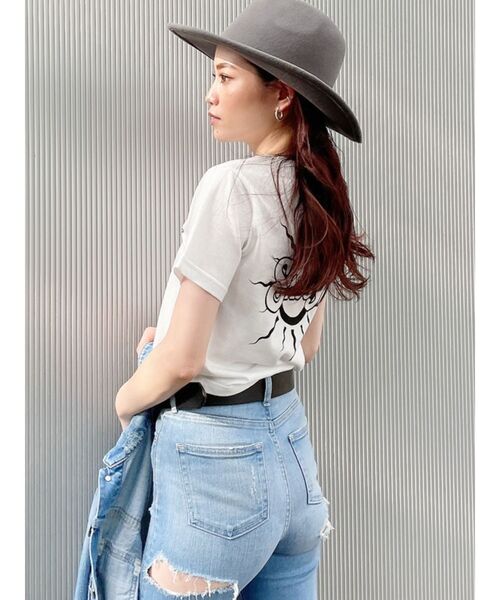 GYDA（ジェイダ）の「SAUCYショートTシャツ（Tシャツ/カットソー・レディース・ブラック/ベージュ/ブラウン/オフホワイト・FREE）」の21枚目の写真