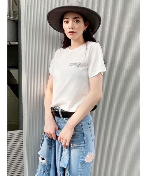 GYDA（ジェイダ）の「SAUCYショートTシャツ（Tシャツ/カットソー・レディース・ブラック/ベージュ/ブラウン/オフホワイト・FREE）」の22枚目の写真