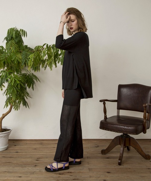 Kari & lili（カウリアンドリィリィ）の「メッシュニットパンツ（その他パンツ・レディース・ダークグレー/ブラック/ワインレッド・FREE）」の7枚目の写真