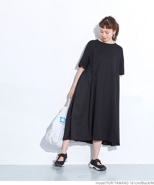 coca（coca）（コカ）の「異素材ドッキングカットソーワンピース（ワンピース・レディース・ホワイト/ブラック・M/L）」の10枚目の写真