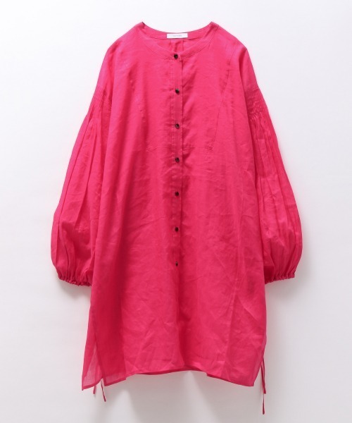 JEANASIS（ジーナシス）の「シアーリネンスリットロングシャツ/952901（シャツ/ブラウス・レディース・ピンク/ブラック/ホワイト・FREE）」の3枚目の写真