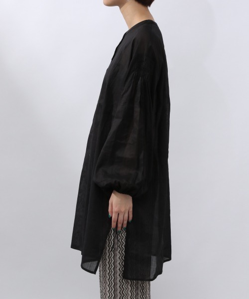 JEANASIS（ジーナシス）の「シアーリネンスリットロングシャツ/952901（シャツ/ブラウス・レディース・ピンク/ブラック/ホワイト・FREE）」の11枚目の写真