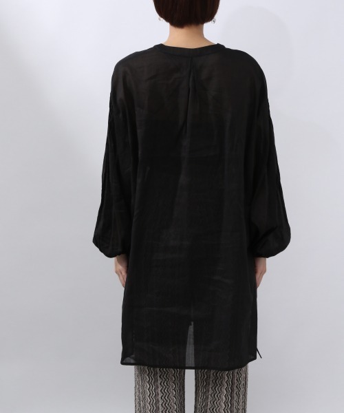 JEANASIS（ジーナシス）の「シアーリネンスリットロングシャツ/952901（シャツ/ブラウス・レディース・ピンク/ブラック/ホワイト・FREE）」の12枚目の写真