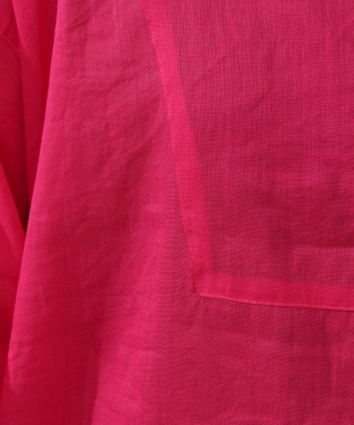 JEANASIS（ジーナシス）の「シアーリネンスリットロングシャツ/952901（シャツ/ブラウス・レディース・ピンク/ブラック/ホワイト・FREE）」の5枚目の写真