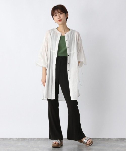 JEANASIS（ジーナシス）の「シアーリネンスリットロングシャツ/952901（シャツ/ブラウス・レディース・ピンク/ブラック/ホワイト・FREE）」の19枚目の写真