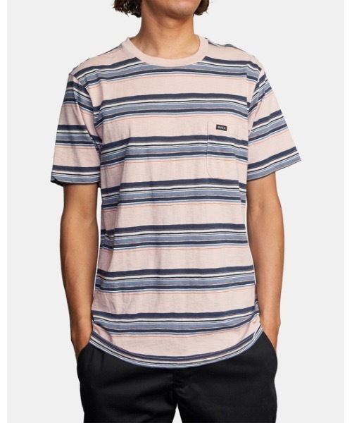 直営店限定 Rvca メンズ El Rosario Stripe Ss ｔシャツ 21年夏モデル ルーカトップス半袖ボーダー