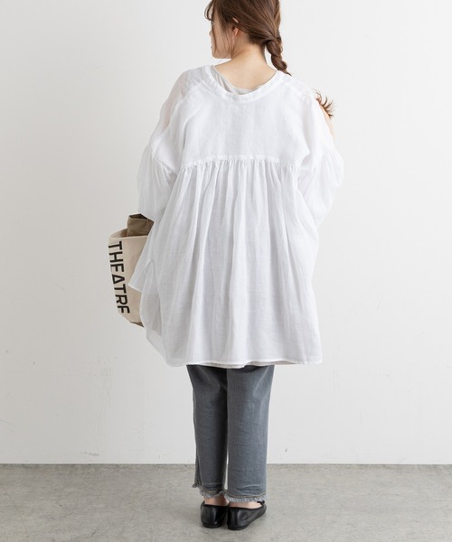 PUAL CE CIN（ピュアルセシン）の「【Du noir・WEB限定】ラミー2WAYブラウス（シャツ/ブラウス・レディース・ホワイト/ライトグレー/ブラック/ベージュ・FREE）」の14枚目の写真