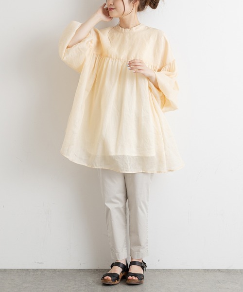 PUAL CE CIN（ピュアルセシン）の「【Du noir・WEB限定】ラミー2WAYブラウス（シャツ/ブラウス・レディース・ホワイト/ライトグレー/ブラック/ベージュ・FREE）」の19枚目の写真