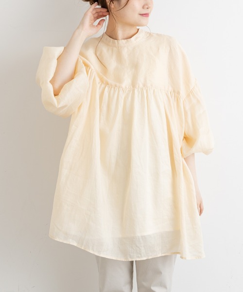 PUAL CE CIN（ピュアルセシン）の「【Du noir・WEB限定】ラミー2WAYブラウス（シャツ/ブラウス・レディース・ホワイト/ライトグレー/ブラック/ベージュ・FREE）」の15枚目の写真