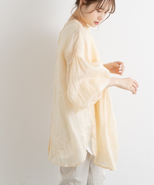 PUAL CE CIN（ピュアルセシン）の「【Du noir・WEB限定】ラミー2WAYブラウス（シャツ/ブラウス・レディース・ホワイト/ライトグレー/ブラック/ベージュ・FREE）」の16枚目の写真