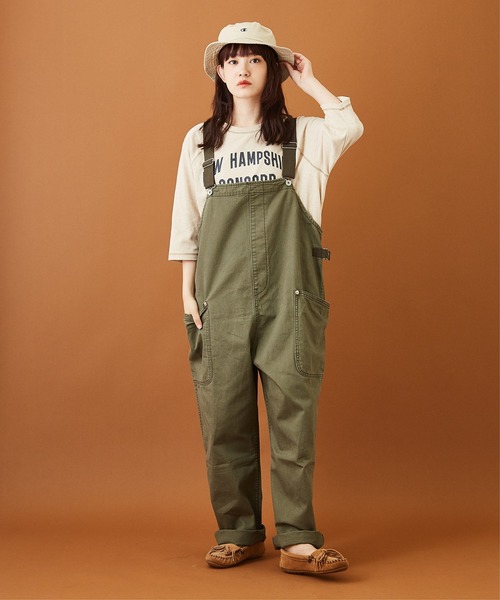 CUBE SUGAR(キューブシュガー)の「カツラギ サロペットパンツ(サロペット/オーバーオール・レディース・ベージュ/カーキ/ナチュラル・M)」の3枚目の写真