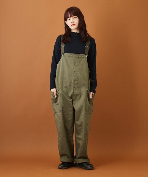 CUBE SUGAR(キューブシュガー)の「カツラギ サロペットパンツ(サロペット/オーバーオール・レディース・ベージュ/カーキ/ナチュラル・M)」の5枚目の写真