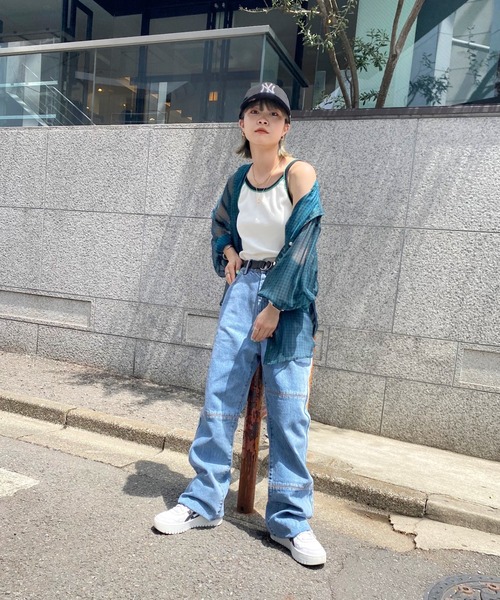 WHO'S WHO gallery（フーズフーギャラリー）の「シフォンギンガムシャツ（シャツ/ブラウス・レディース・ネイビー/ピンク/グリーン・FREE）」の12枚目の写真