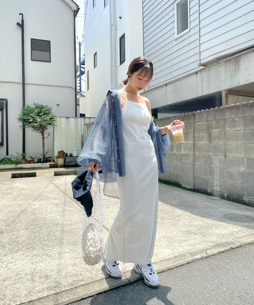 WHO'S WHO gallery（フーズフーギャラリー）の「シフォンギンガムシャツ（シャツ/ブラウス・レディース・ネイビー/ピンク/グリーン・FREE）」の19枚目の写真