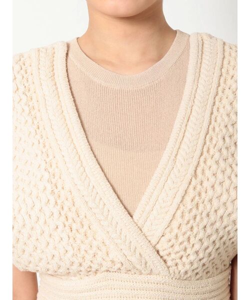 MERCURYDUO（マーキュリーデュオ）の「ミックスヤーンニットビスチェ（ニット/セーター・レディース・ブラウン/アイボリー・FREE）」の12枚目の写真