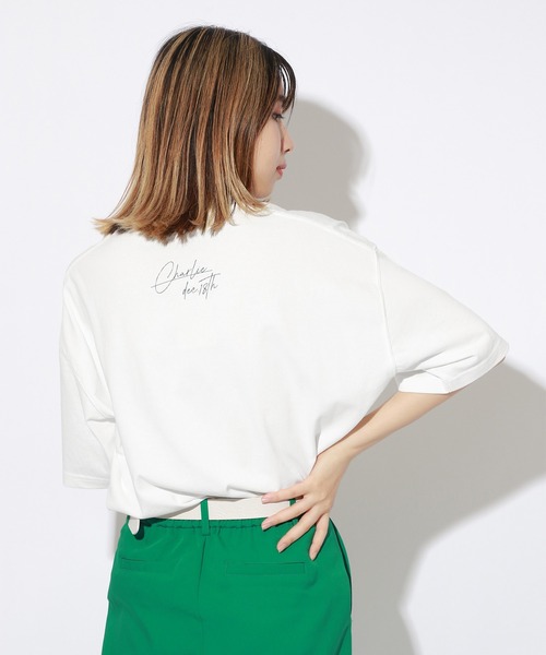 PBLIM（ページボーイリム）の「【PAGEBOYLIM】ドッググラフィックT（Tシャツ/カットソー・レディース・ネイビー/オフホワイト・MEDIUM/LARGE）」の6枚目の写真