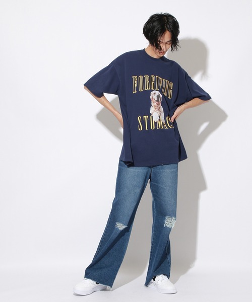 PBLIM（ページボーイリム）の「【PAGEBOYLIM】ドッググラフィックT（Tシャツ/カットソー・レディース・ネイビー/オフホワイト・MEDIUM/LARGE）」の12枚目の写真