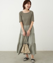 Earth Music Ecology アースミュージックアンドエコロジーのワンピース ドレス グリーン カーキ 緑色系 半袖 通販 Zozotown