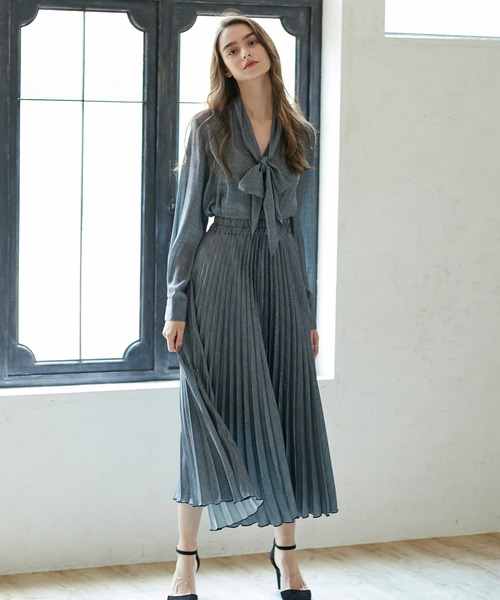 INED CLARO（イネドクラロ）の「《INED CLARO》プリーツロングスカート【セットアップ対応】（スカート・レディース・ブラック/ブラウン/グレー・フリー）」の4枚目の写真