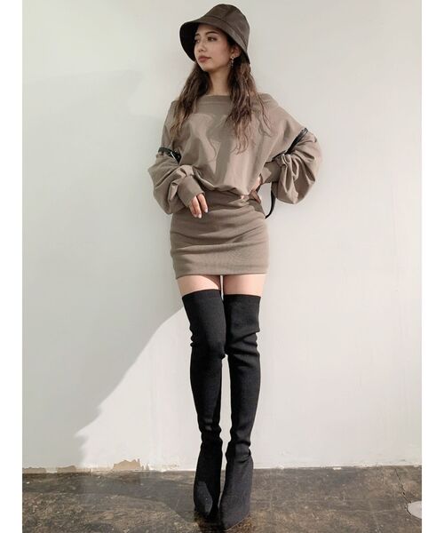 GYDA（ジェイダ）の「インストームサイハイニットブーツ（ブーツ・レディース・ブラック・SMALL/MEDIUM/LARGE）」の7枚目の写真