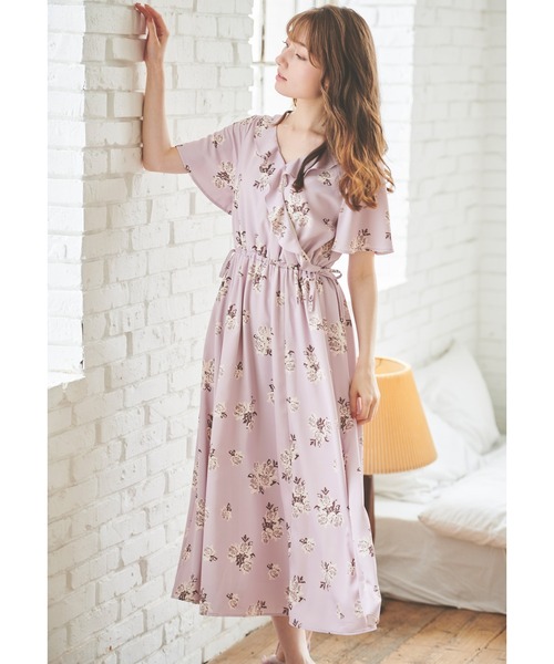 LAISSE PASSE（レッセパッセ）の「サテンフラワープリントワンピース