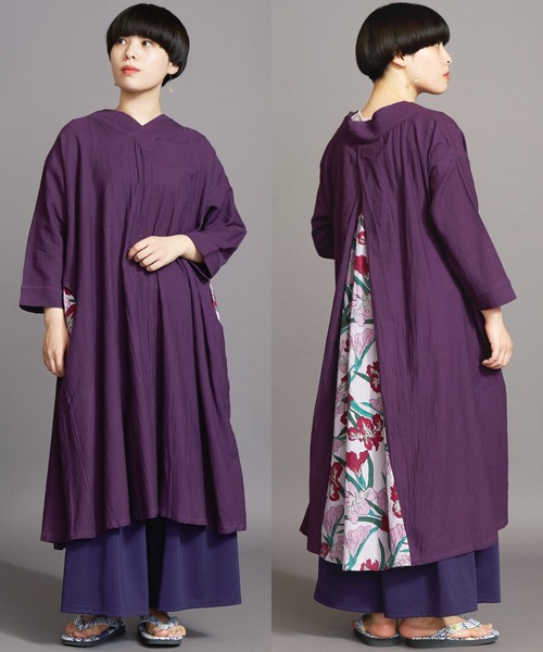 カヤ（カヤ）の「【カヤ】千代の八掛 あやめワンピース（ワンピース・レディース・パープル/ネイビー/グレー・FREE）」の3枚目の写真