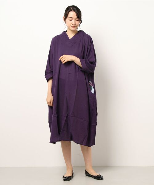 カヤ（カヤ）の「【カヤ】千代の八掛 あやめワンピース（ワンピース・レディース・パープル/ネイビー/グレー・FREE）」の13枚目の写真