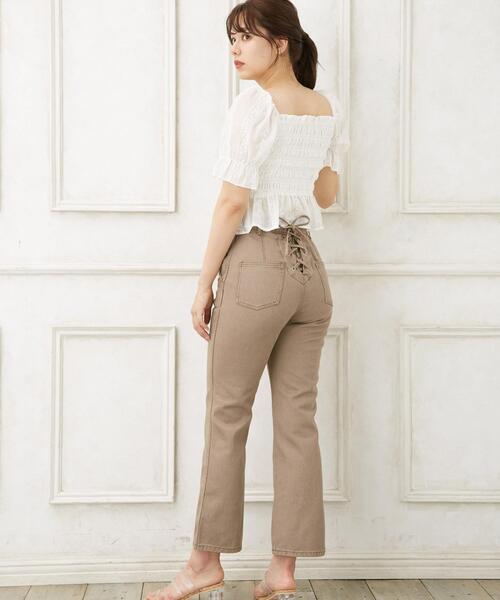 Allamanda(アラマンダ)の「BackレースUPパンツ(デニムパンツ・レディース・カーキ/ブラウン・M)」の13枚目の写真