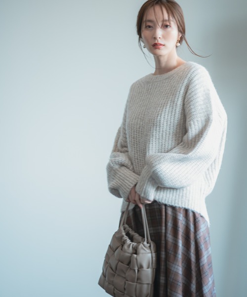 Andemiu（アンデミュウ）の「カタアゼニット216859（ニット/セーター・レディース・ブラウン/ブルー/アイボリー・FREE）」の7枚目の写真