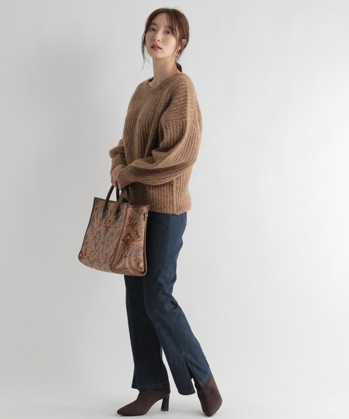 Andemiu（アンデミュウ）の「カタアゼニット216859（ニット/セーター・レディース・ブラウン/ブルー/アイボリー・FREE）」の13枚目の写真