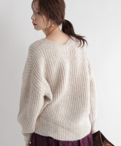 Andemiu（アンデミュウ）の「カタアゼニット216859（ニット/セーター・レディース・ブラウン/ブルー/アイボリー・FREE）」の8枚目の写真