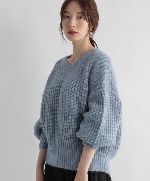 Andemiu（アンデミュウ）の「カタアゼニット216859（ニット/セーター・レディース・ブラウン/ブルー/アイボリー・FREE）」の5枚目の写真