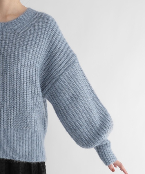 Andemiu（アンデミュウ）の「カタアゼニット216859（ニット/セーター・レディース・ブラウン/ブルー/アイボリー・FREE）」の6枚目の写真