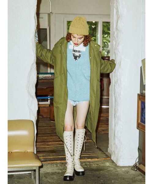 jouetie（ジュエティ）の「ケーブルニットキャップ（ニットキャップ/ビーニー・レディース・ブラック/ピンク/ベージュ・FREE）」の4枚目の写真