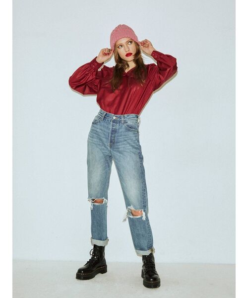 jouetie（ジュエティ）の「ケーブルニットキャップ（ニットキャップ/ビーニー・レディース・ブラック/ピンク/ベージュ・FREE）」の17枚目の写真