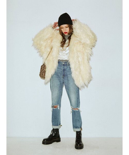 jouetie（ジュエティ）の「ケーブルニットキャップ（ニットキャップ/ビーニー・レディース・ブラック/ピンク/ベージュ・FREE）」の7枚目の写真