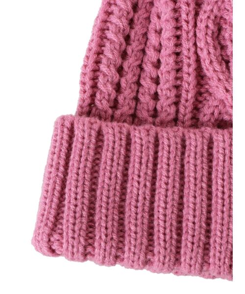 jouetie（ジュエティ）の「ケーブルニットキャップ（ニットキャップ/ビーニー・レディース・ブラック/ピンク/ベージュ・FREE）」の13枚目の写真