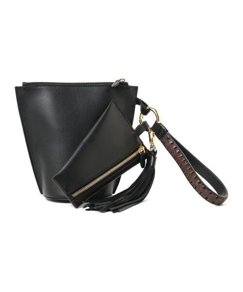 Demi-Luxe BEAMS(デミルクス ビームス)の「ATELIER AMBOISE × Demi-Luxe BEAMS / 別注 LULU レザー バケツバッグ(クラッチバッグ・レディース・ブラウン系その他4/ブラック・ONE SIZE)」の5枚目の写真