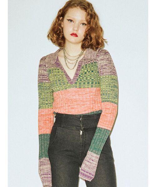 jouetie(ジュエティ)の「スキッパーニット(ニット/セーター・レディース・ブラック/その他1/その他2・MEDIUM)」の2枚目の写真