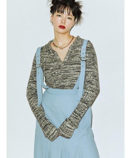 jouetie(ジュエティ)の「スキッパーニット(ニット/セーター・レディース・ブラック/その他1/その他2・MEDIUM)」の1枚目の写真