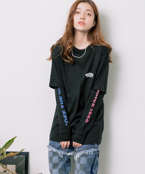VANS（バンズ）の「VANS/ヴァンズ M VANS Layered L/S tee ロンT オーバーサイズ（Tシャツ/カットソー・メンズ・ホワイト/ブラック/エメラルド・L/M/XL）」の13枚目の写真