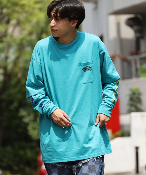 VANS（バンズ）の「VANS/ヴァンズ M VANS Layered L/S tee ロンT オーバーサイズ（Tシャツ/カットソー・メンズ・ホワイト/ブラック/エメラルド・L/M/XL）」の14枚目の写真
