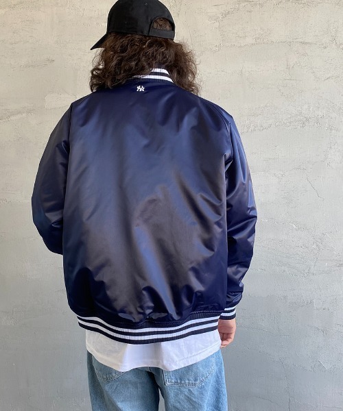 MLB（メジャーリーグベースボール）の「【Begin 12月号掲載】[FANATICS/ファナティクス] 別注NYロゴベースボールスタジャン（スタジャン・メンズ・ネイビー・S/M/L/XL）」の5枚目の写真