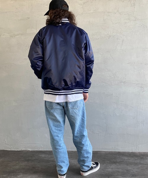 MLB（メジャーリーグベースボール）の「【Begin 12月号掲載】[FANATICS/ファナティクス] 別注NYロゴベースボールスタジャン（スタジャン・メンズ・ネイビー・S/M/L/XL）」の8枚目の写真