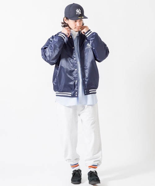MLB（メジャーリーグベースボール）の「【Begin 12月号掲載】[FANATICS/ファナティクス] 別注NYロゴベースボールスタジャン（スタジャン・メンズ・ネイビー・S/M/L/XL）」の14枚目の写真